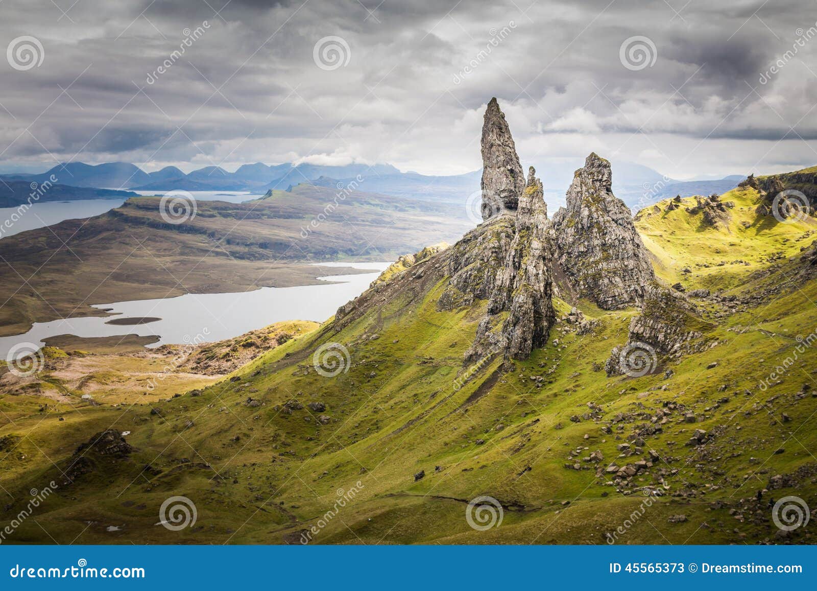 the old man of storr on the isle of skye in the highlands of scotland