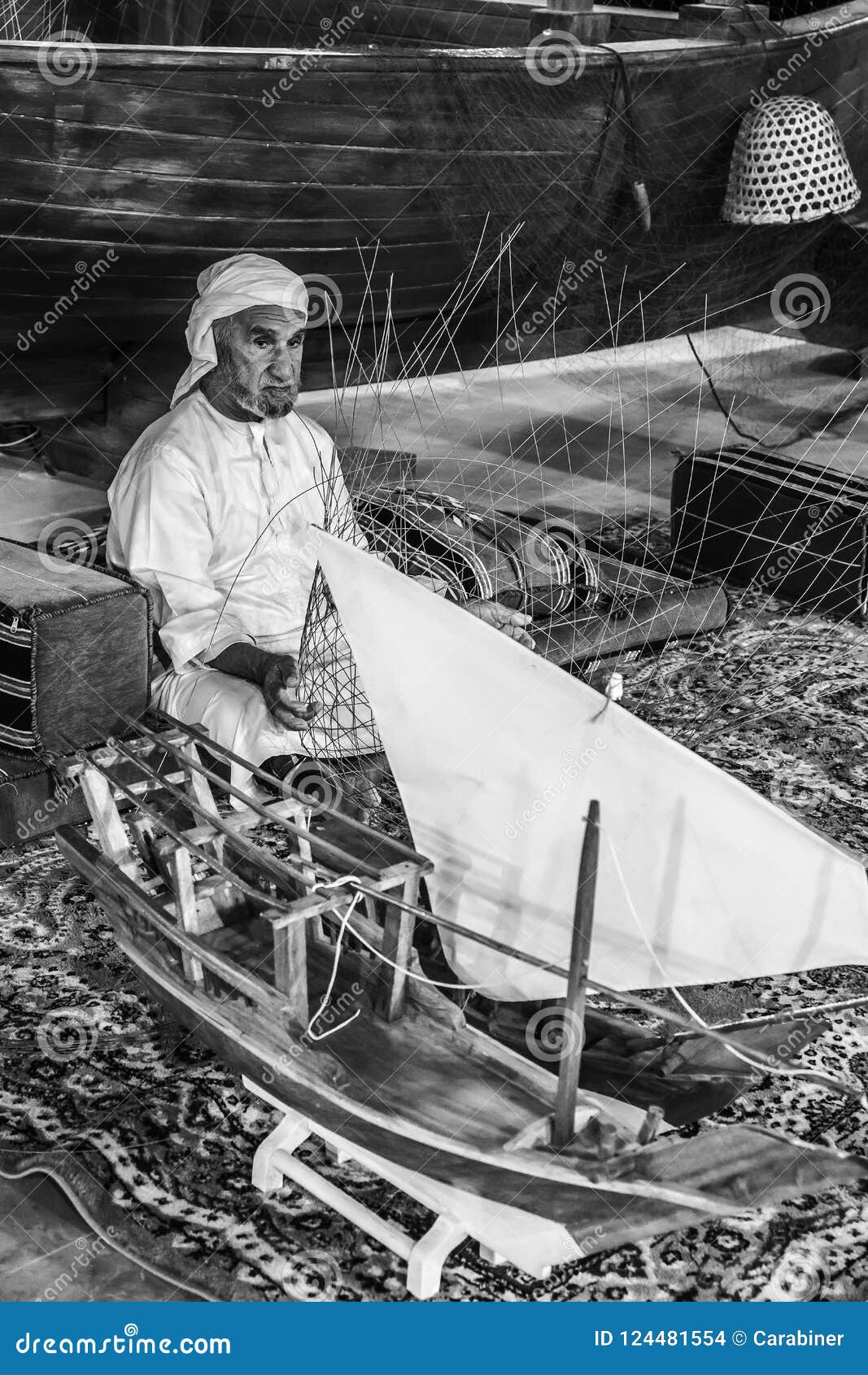 The Old Man is Weaving a Fishing Net To Meet Guests in the Pavilion of  United Arab Emirates, Global Village Editorial Stock Image - Image of  fishing, emirates: 124481554