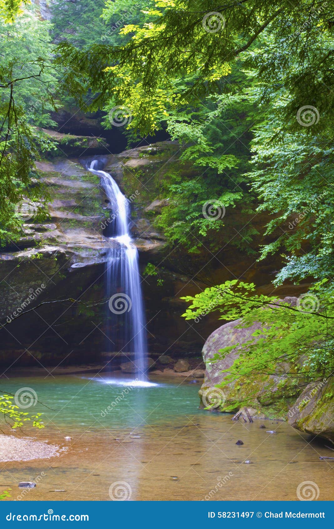 Old Mans Cave Ohio State Park Waterfall Stock Image Image of park