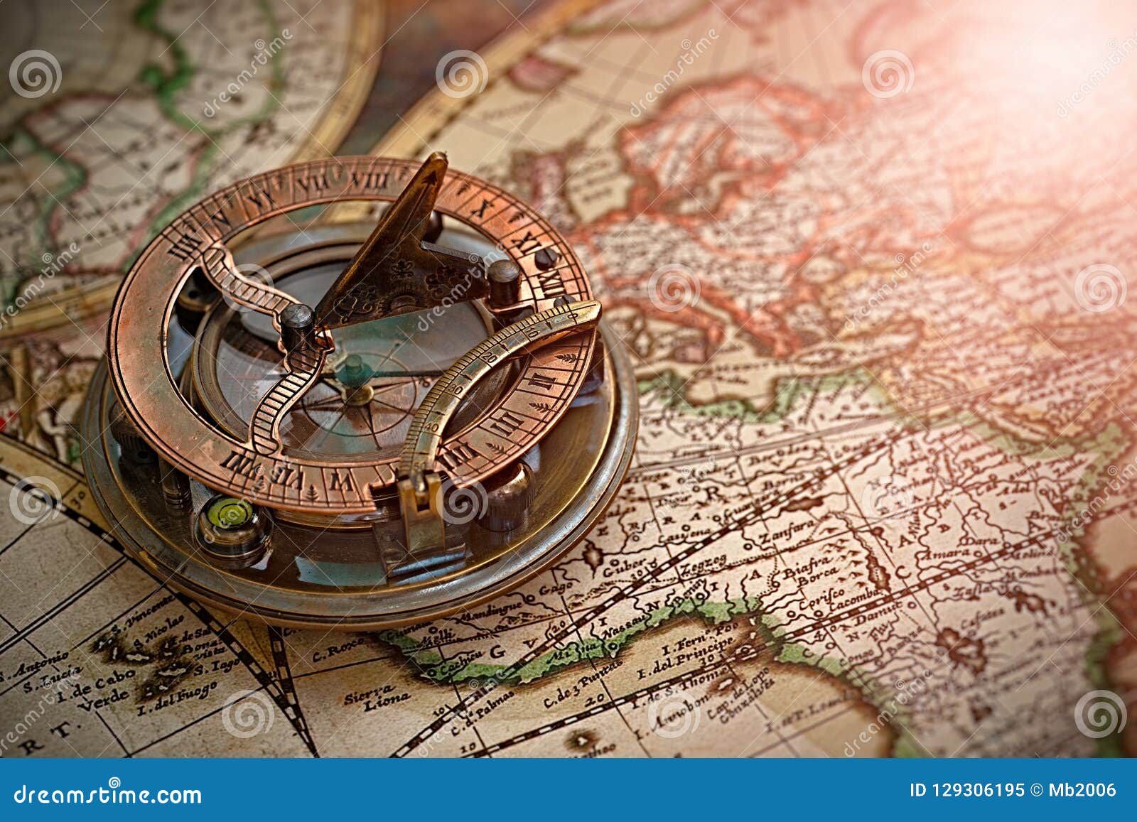 Old Map, Compass , Navigation and Geography . Stock Image - Image of globe, hiking: 129306195