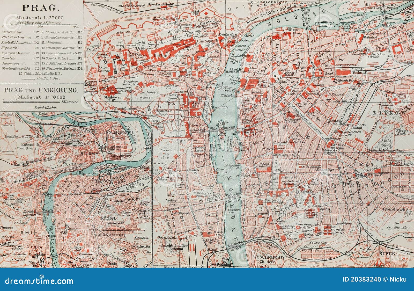Old Map Of Prague Stock Photo Image Of Retro River 3240