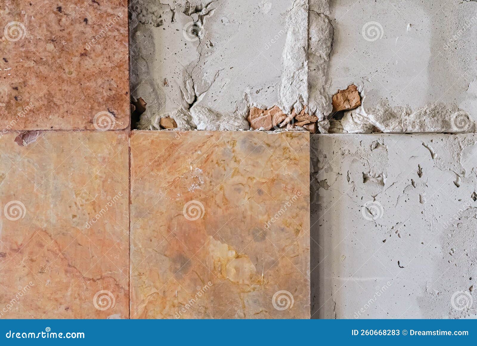 Old Marble Tiles on the Wall and Missing Pieces Stock Image Image of