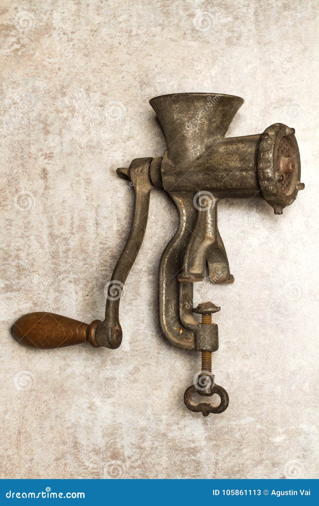Old meat grinder stock image. Image of hand, mince, crank 105861113