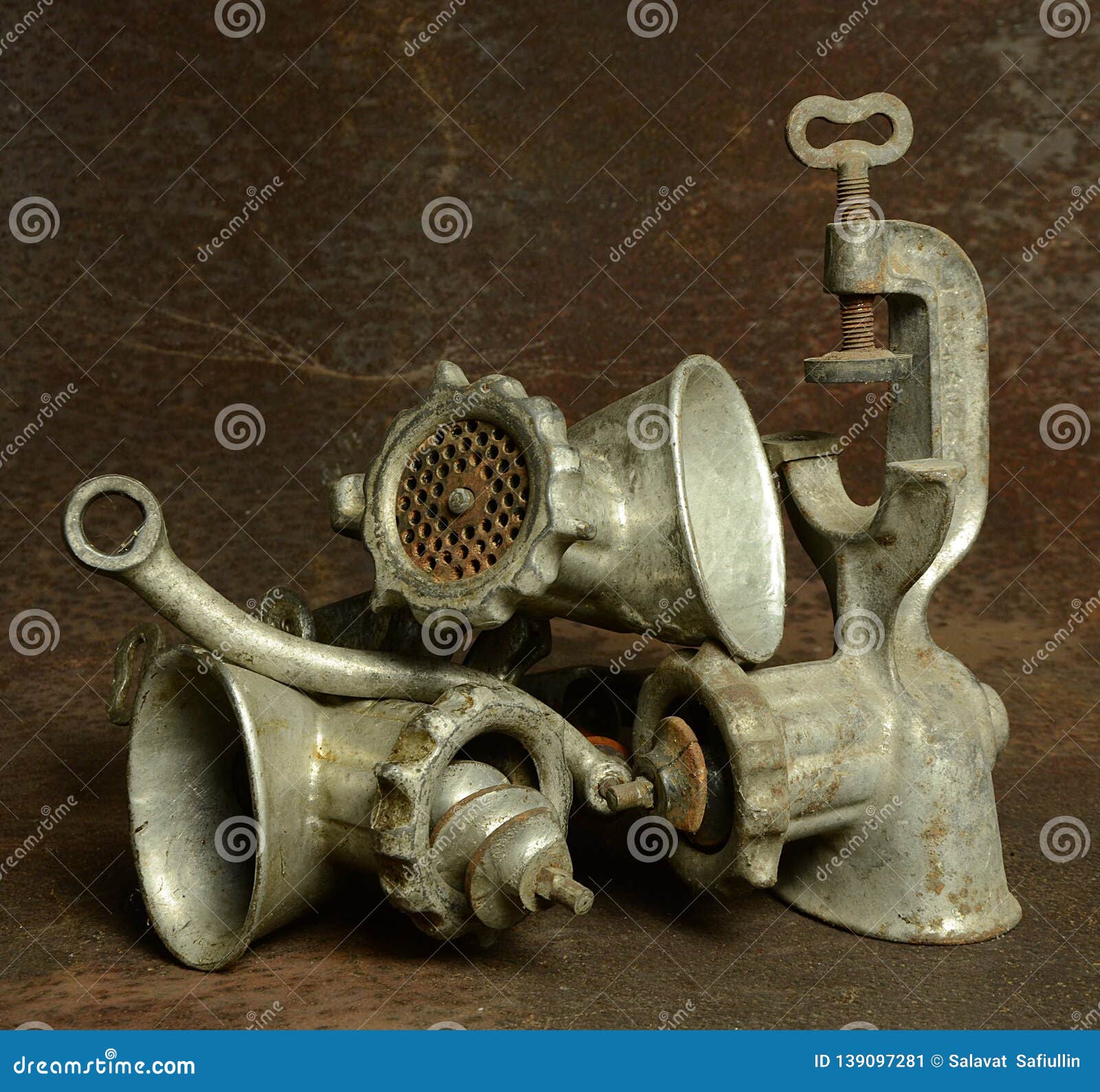 Old meat grinder stock image. Image of meat, sheet, metal 139097281