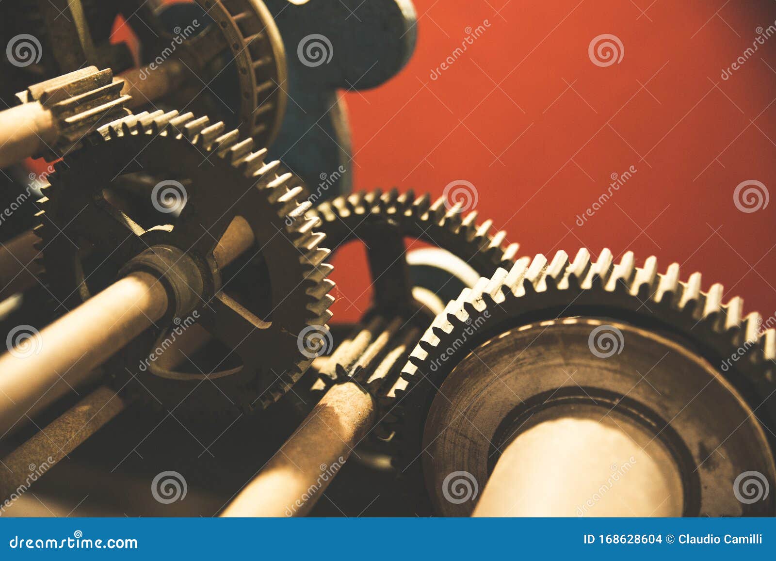 old mechanical analogic iron gears