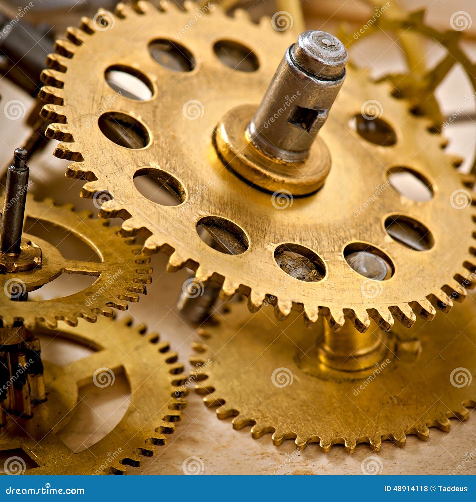 Old mechanical clock gear stock photo. Image of clockwork 48914118