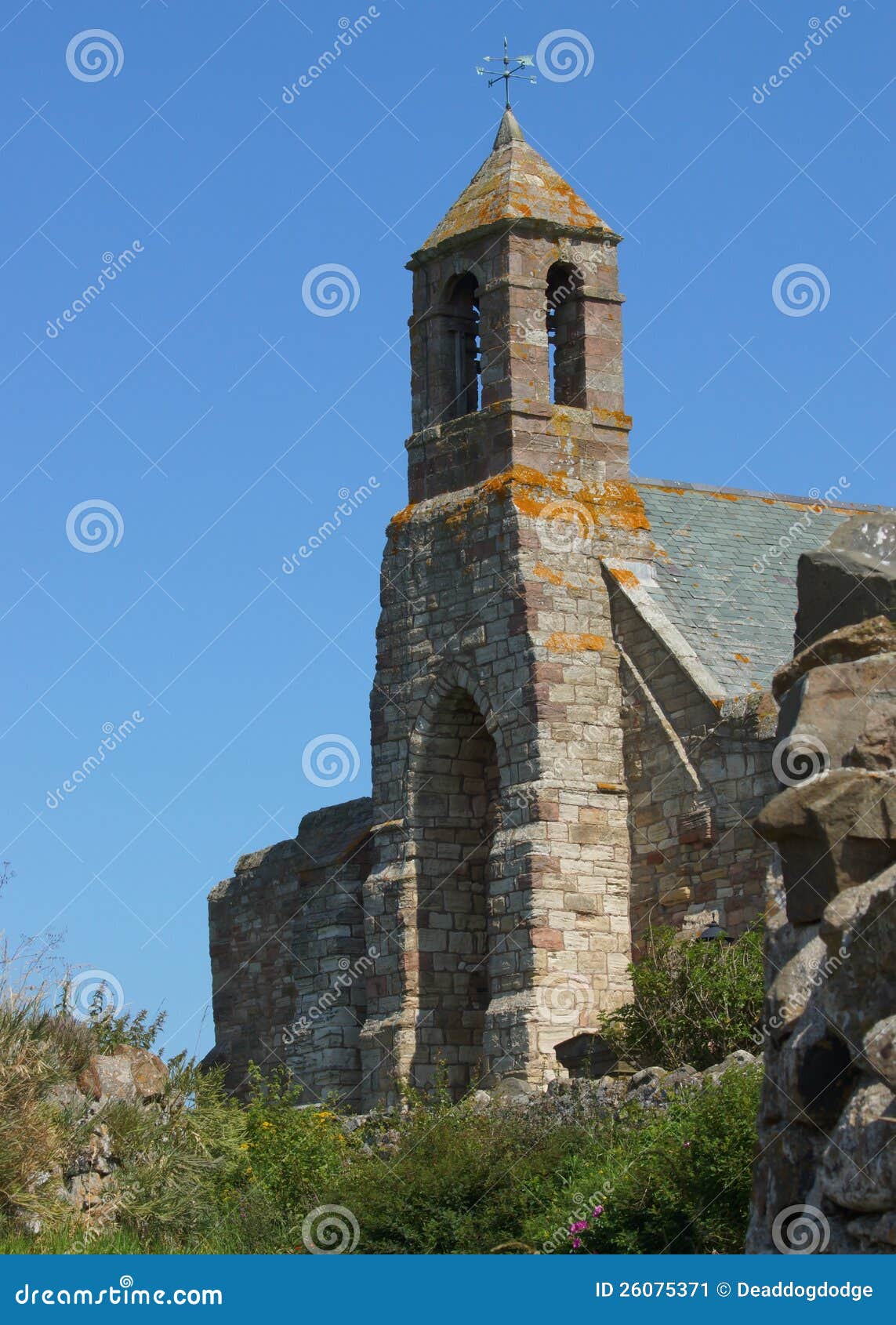 an old medevil english church on holy island