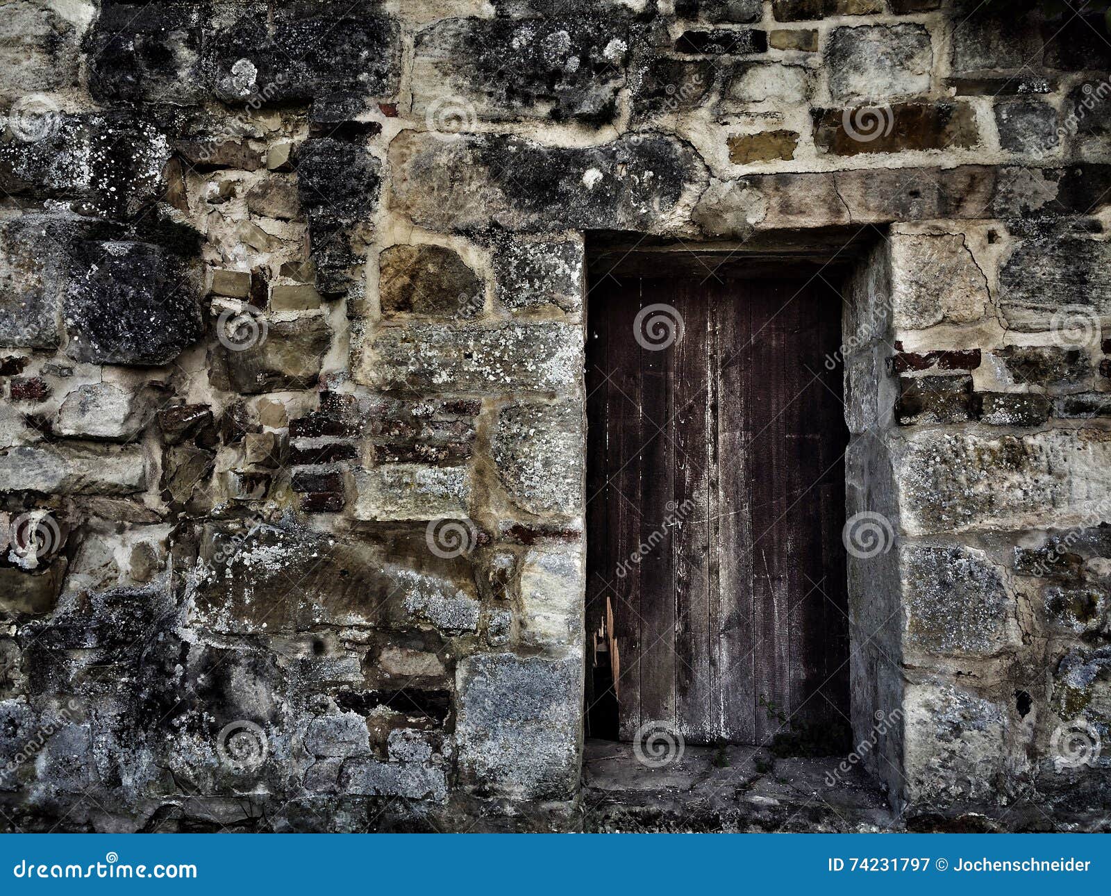 Old Medieval Abbey Wall with Gate Stock Image - Image of detail ...