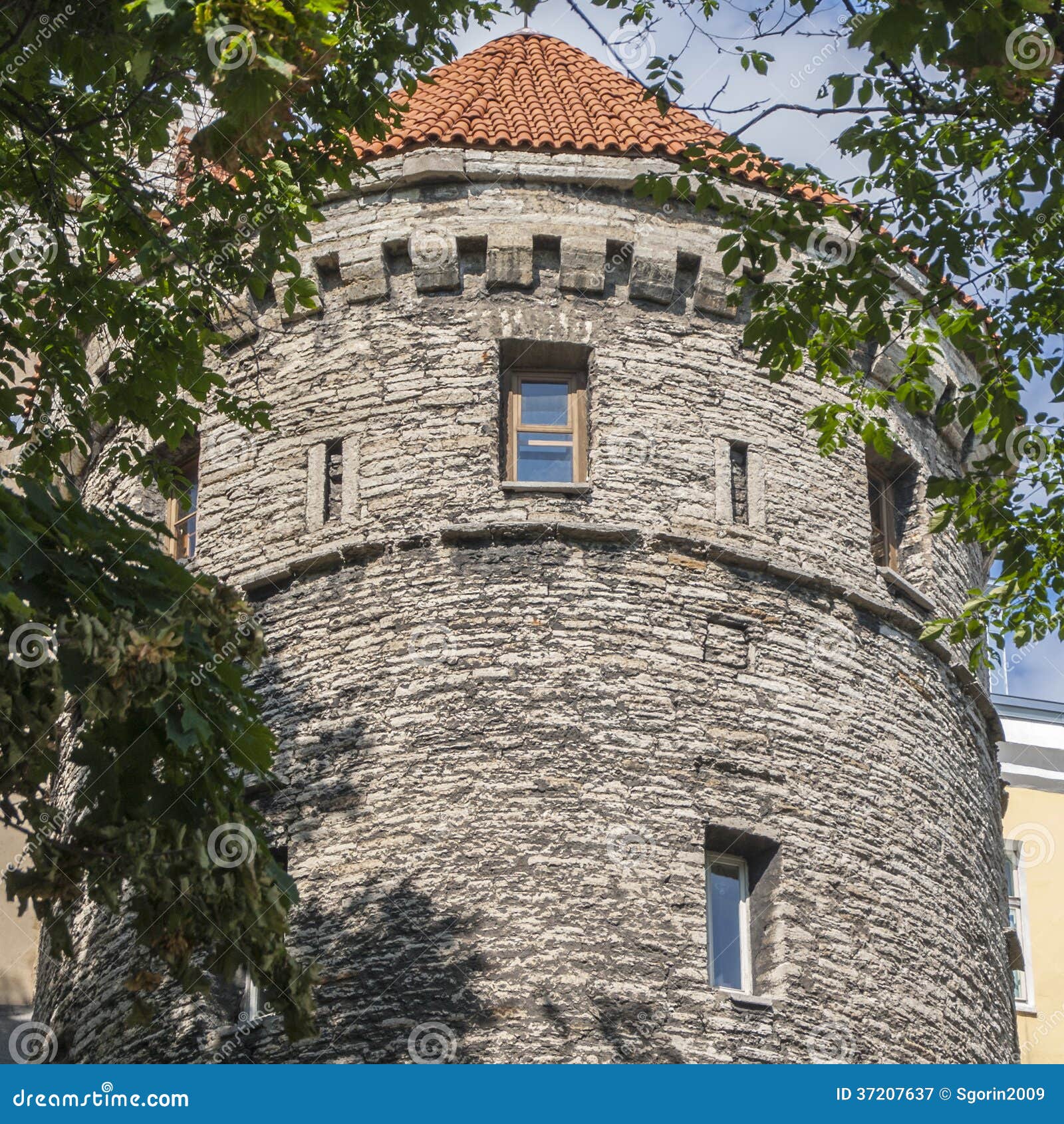Old Medieval Fortress Tower in Tallin Stock Image - Image of