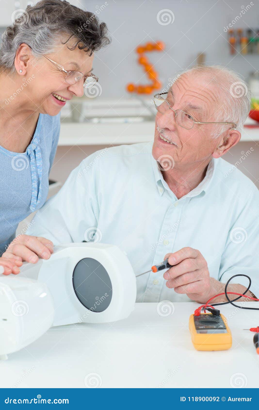 Old Man Fixing Coffee Maker Stock Photo Image of husband, save 118900092