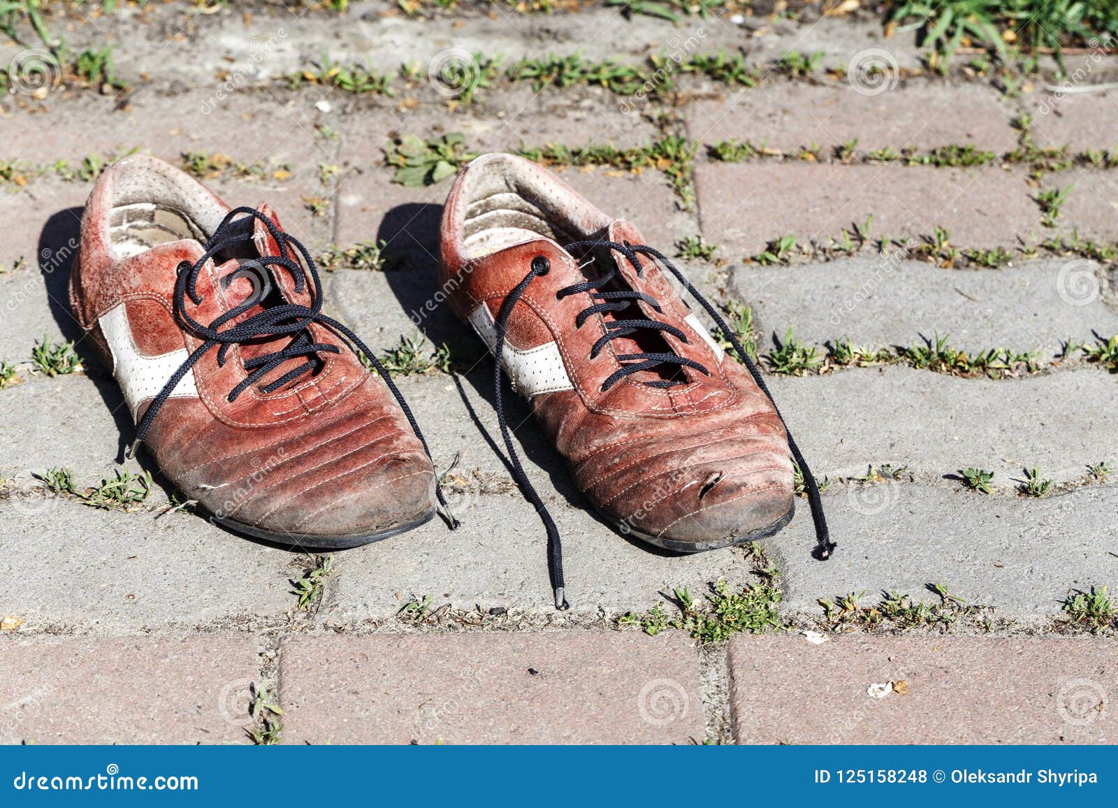 Old men`s sneakers stock photo. Image of footwear, background - 125158248