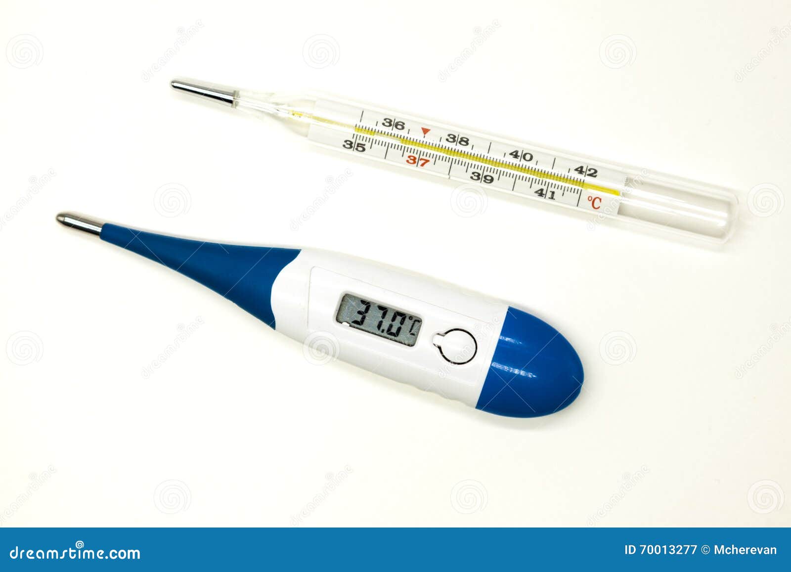 Old Mercury Medical Thermometer and Modern Electronic Thermometer Closeup  on White Background Stock Image - Image of contagious, closeup: 70013277