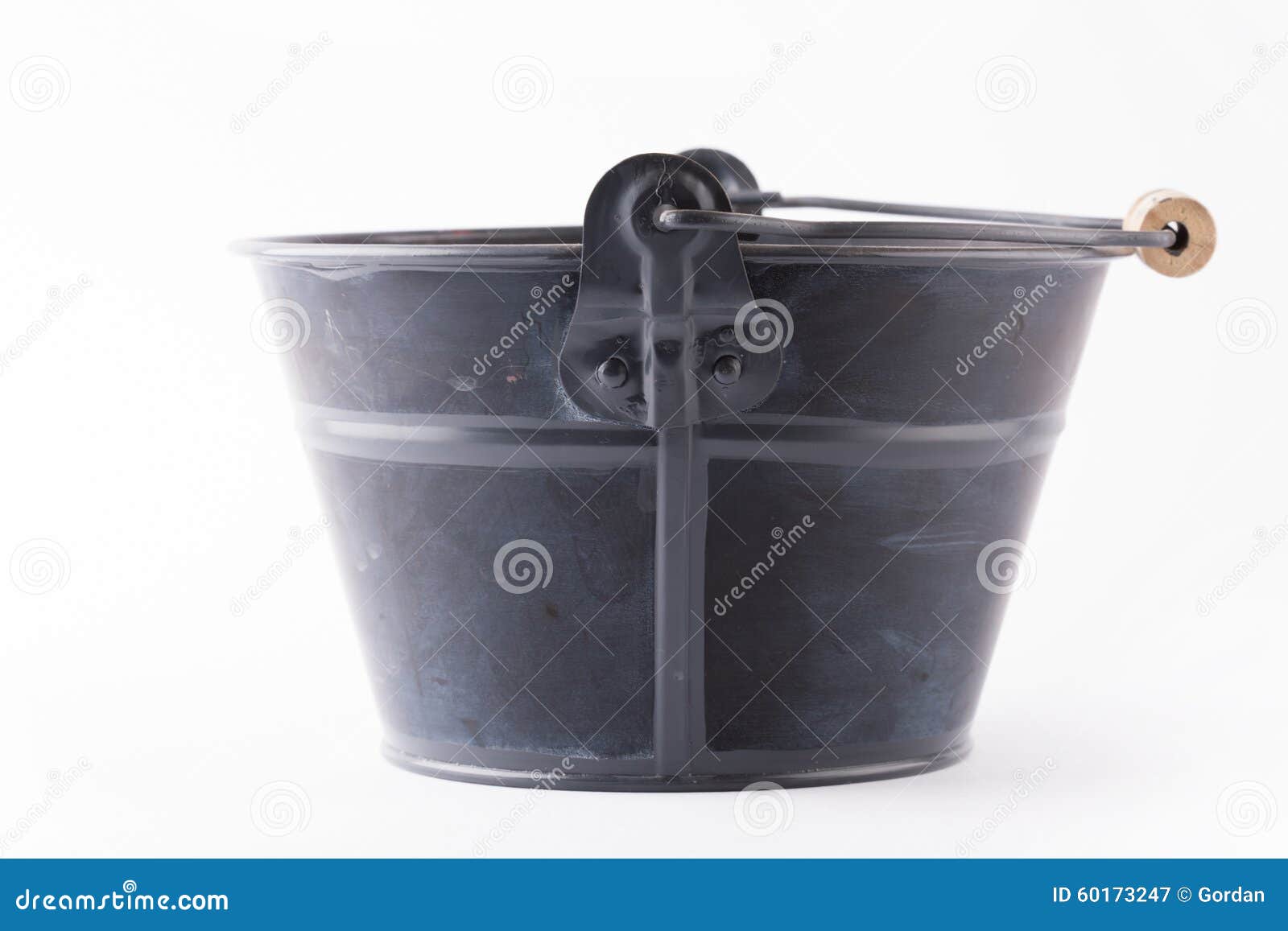 Old Metal Bucket Isolated on a White Background Stock Image Image of