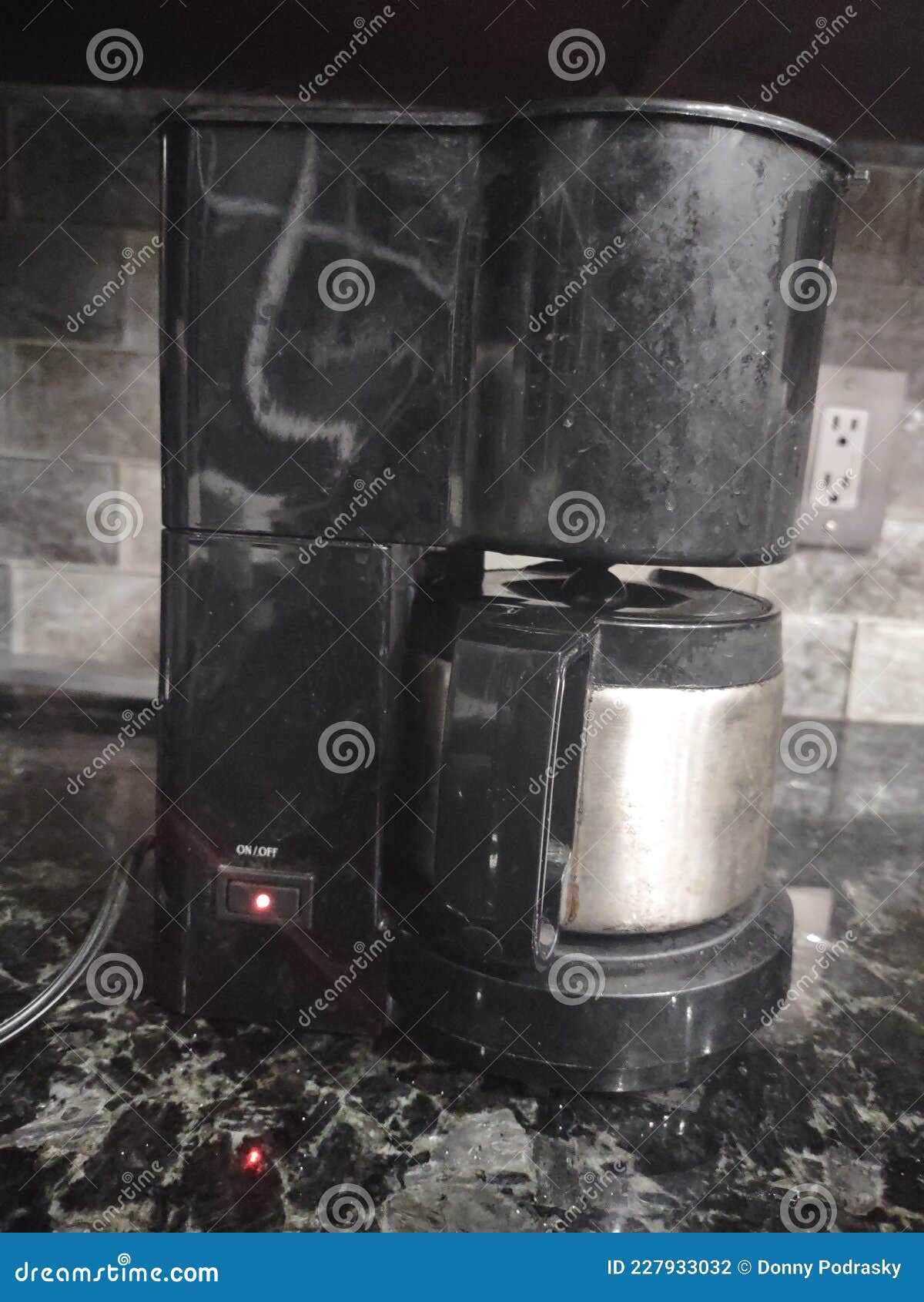 Old Metal Coffee Maker Black Plastic and Steele Stock Photo Image of