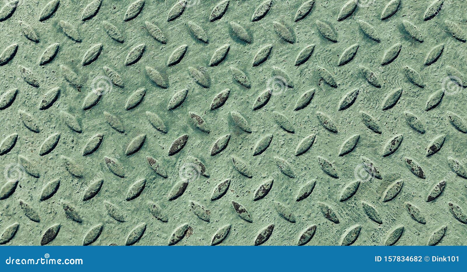 Old Metal Diamond Plate Covered with Green Paint Stock Photo Image of