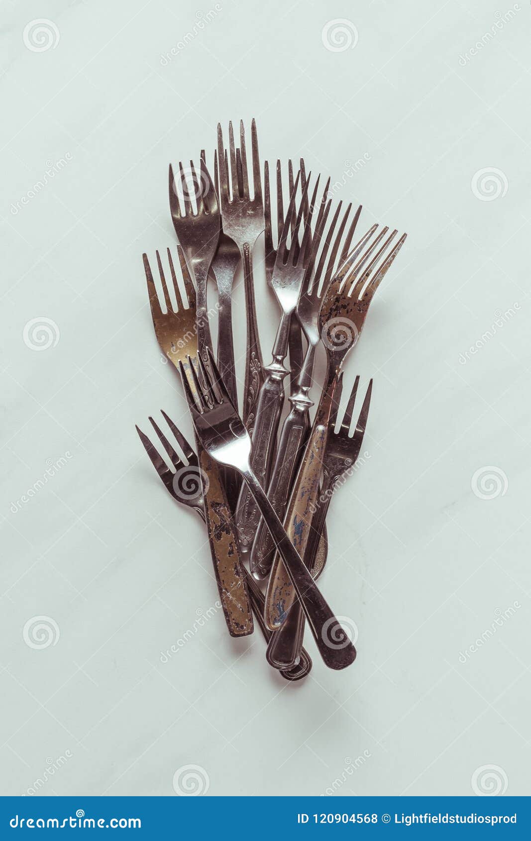 Old metal forks stock photo. Image of dinner, tableware 120904568
