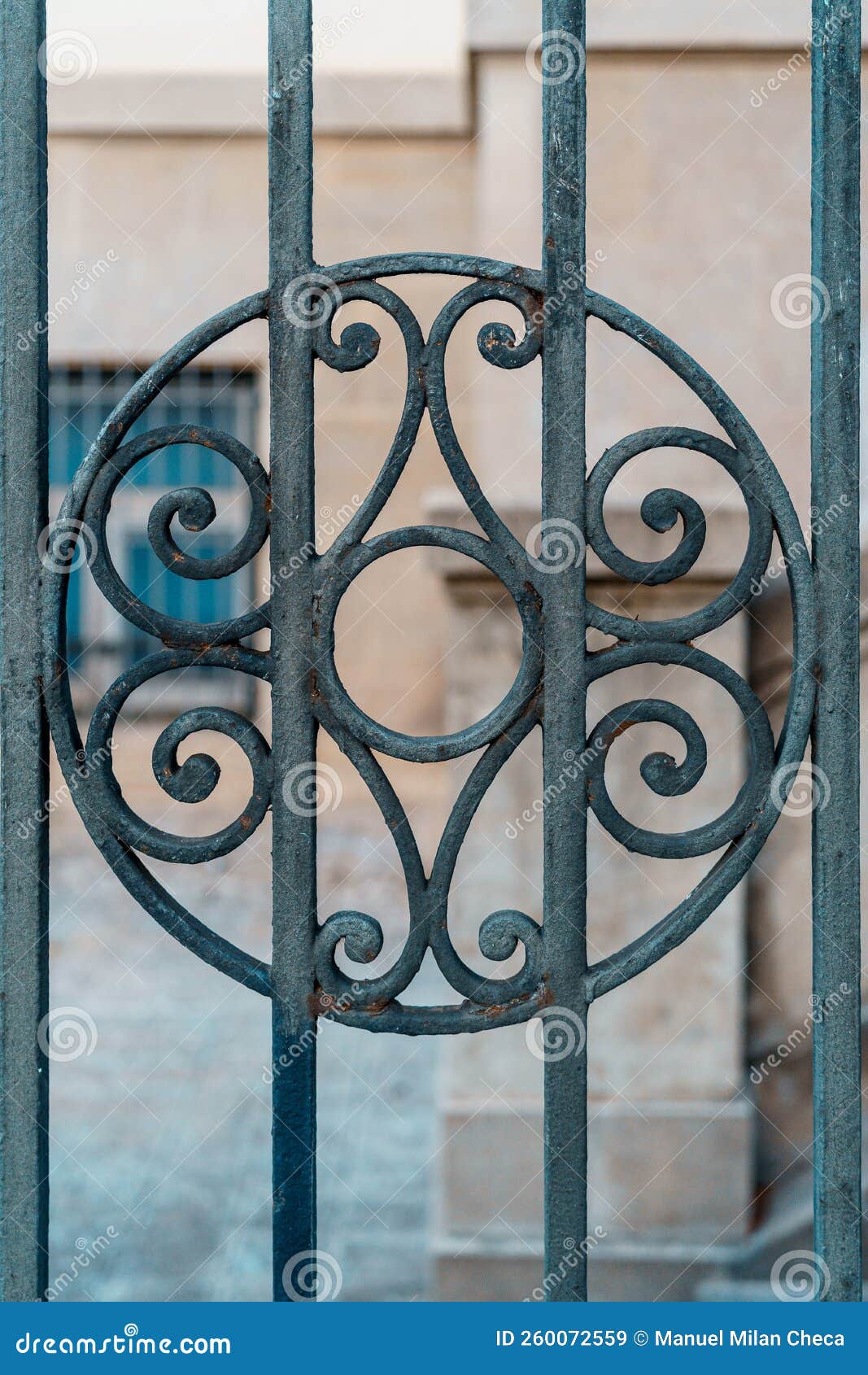 Old Metal Gate at the Entrance of an Old Mansion Stock Image Image of