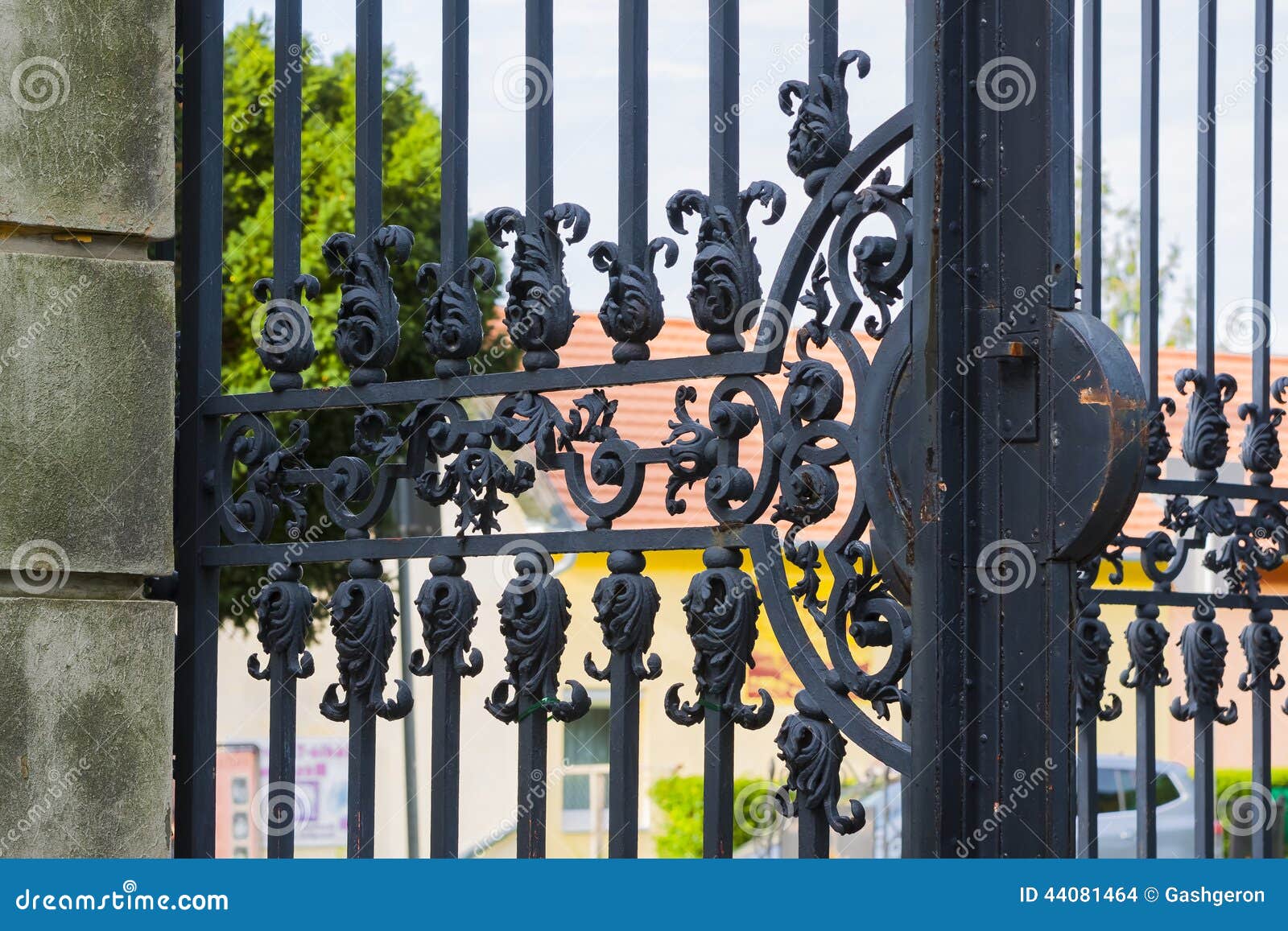 Old metal gate. stock photo. Image of church, grunge 44081464