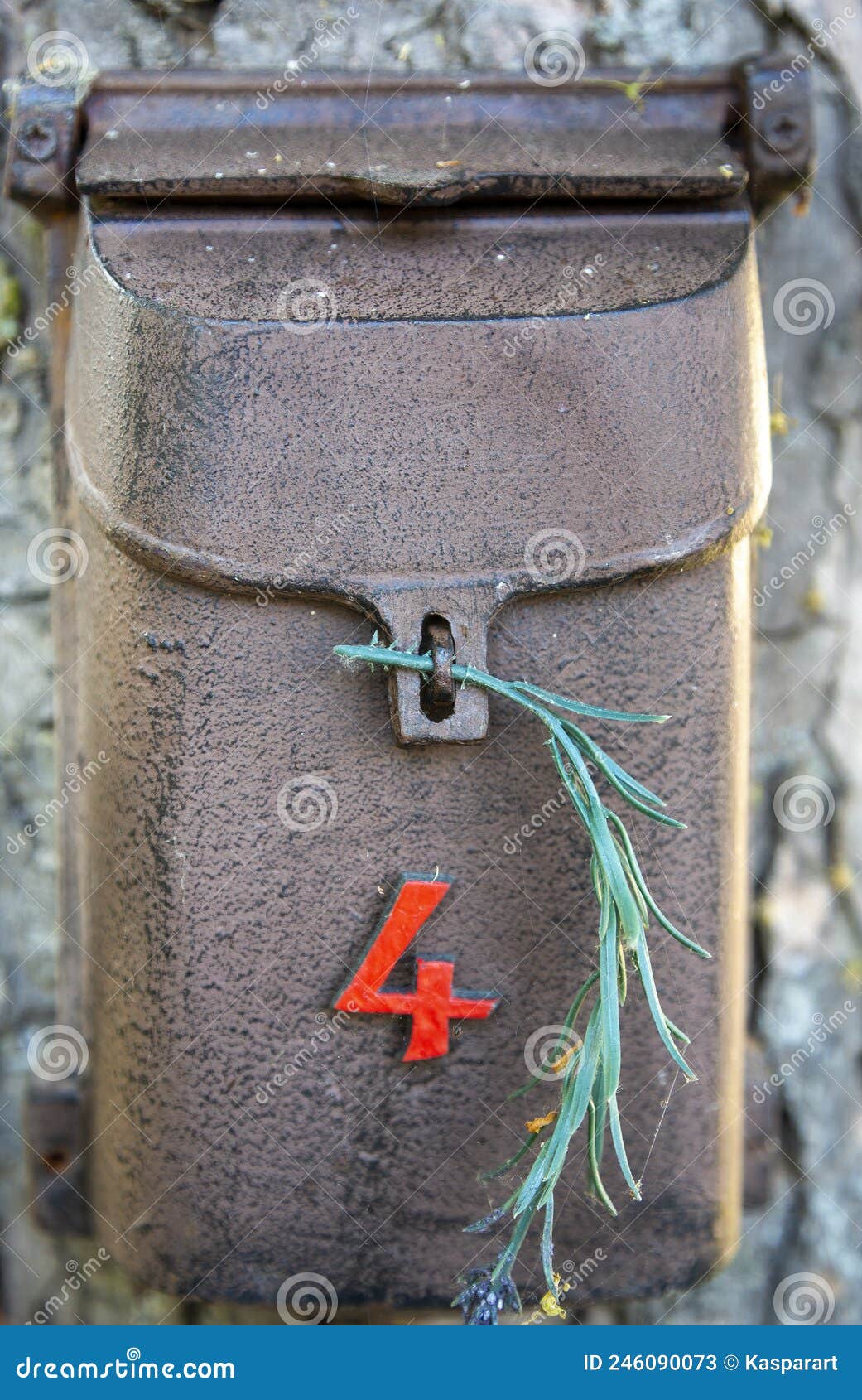 Old Metal Letter Box with Number Stock Image Image of mounted