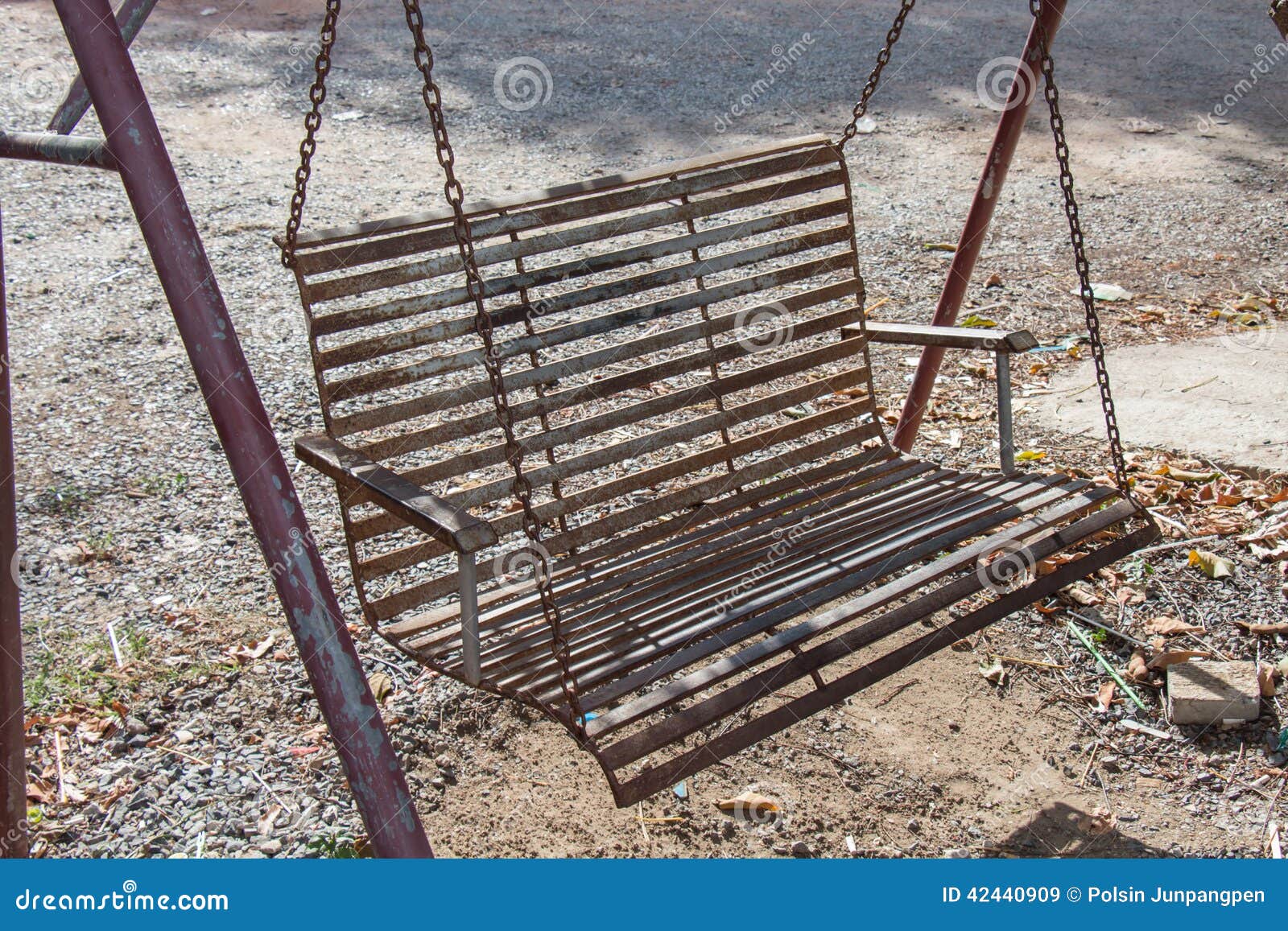 Old metal swing stock image. Image of leisure, garden 42440909