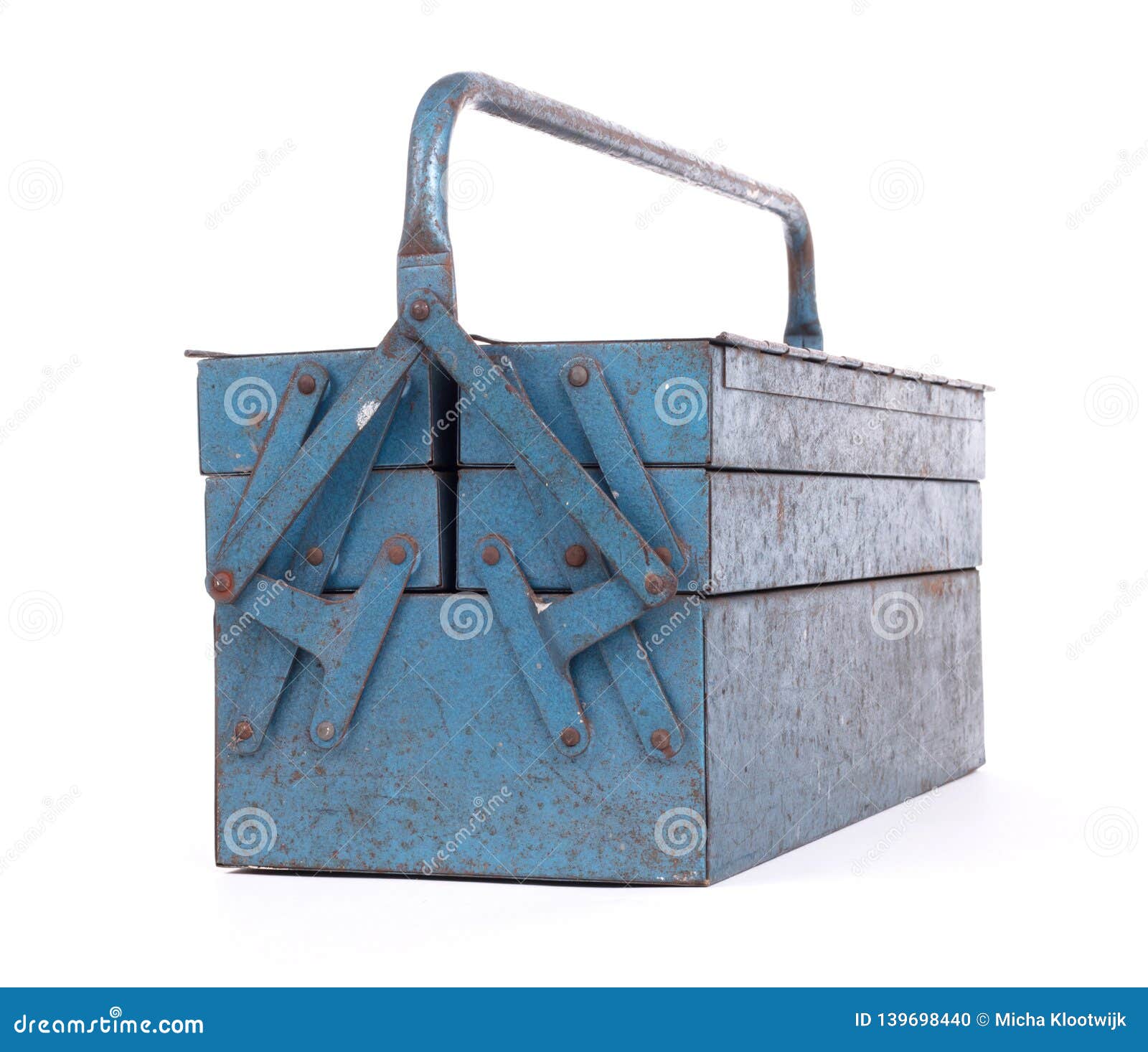 Old metal toolbox stock photo. Image of container, blue 139698440