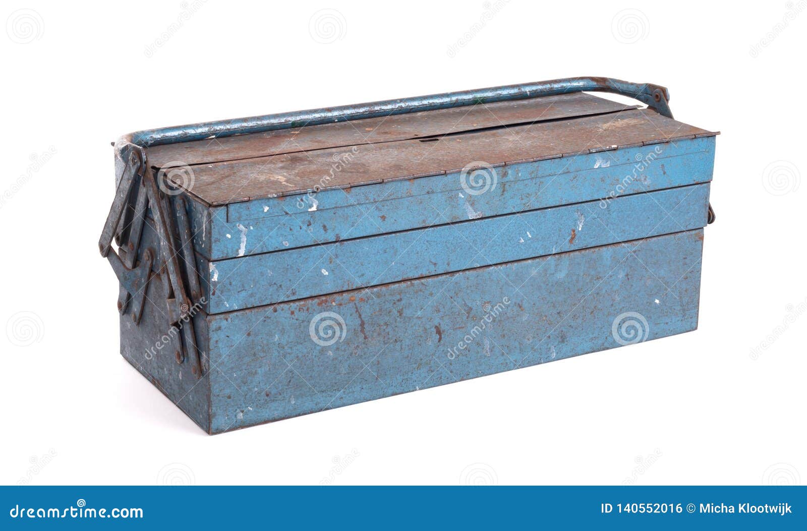Old metal toolbox stock photo. Image of tool, blue, work 140552016