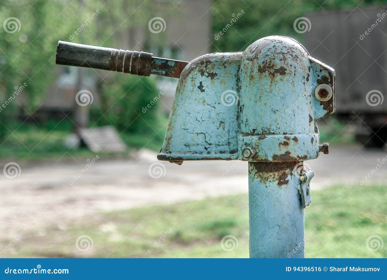 Old Metal Water Pump on Russian Slum Village. Stock Photo - Image of ...