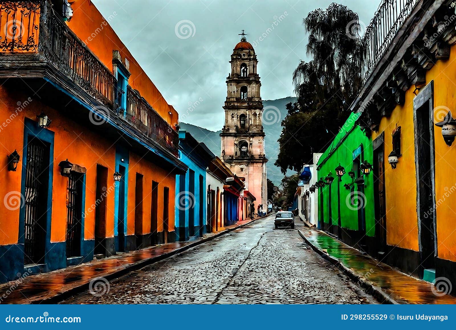 old mexican city. san jose del pacifico streets. cinematic photograph