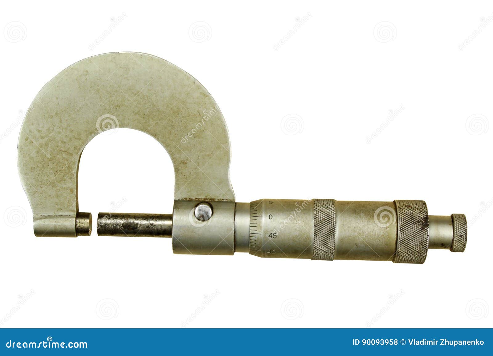Old Micrometer Isolated on a White Background Stock Photo Image of