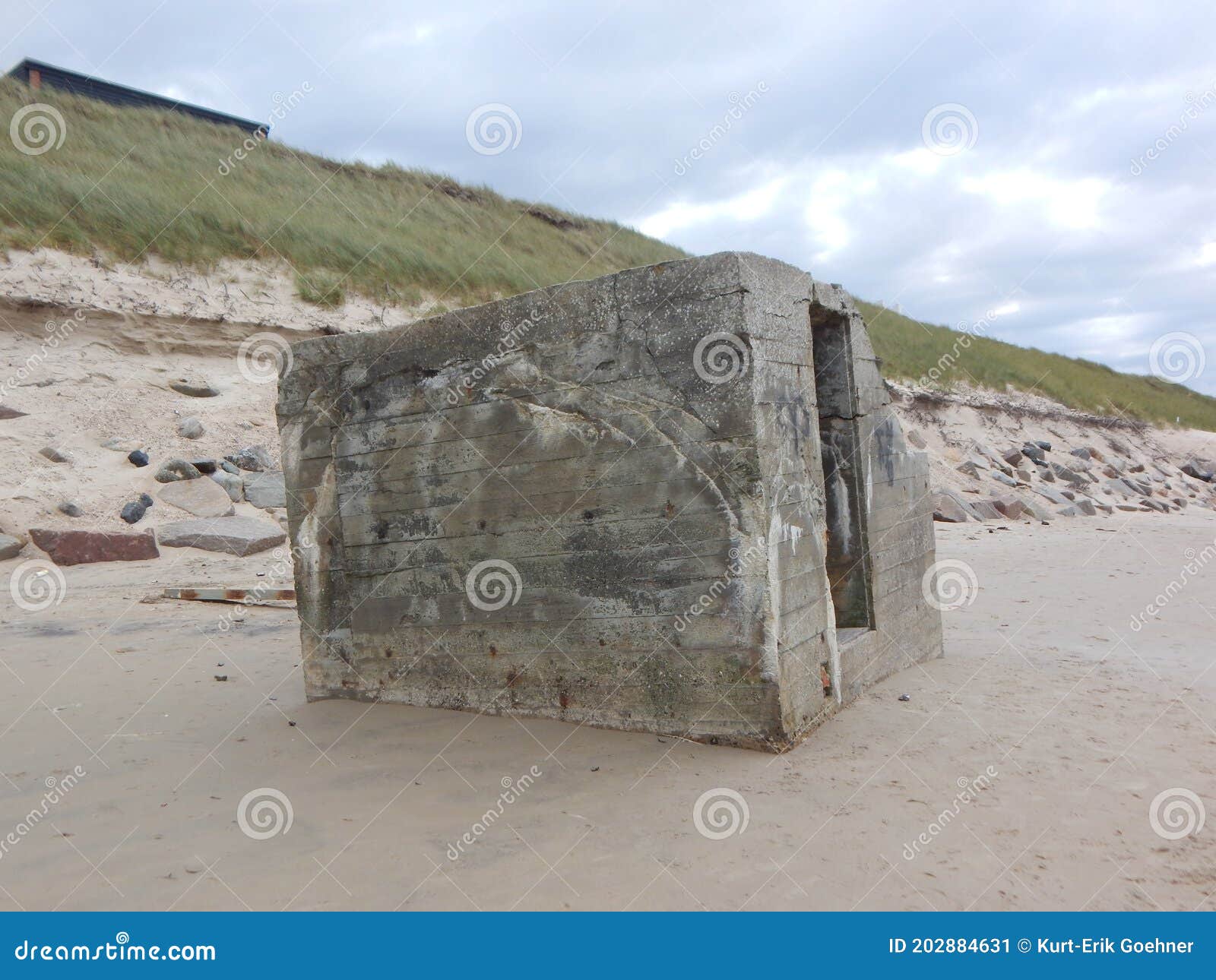Old Military Bunkers on Denmark S West Coast Stock Image Image of