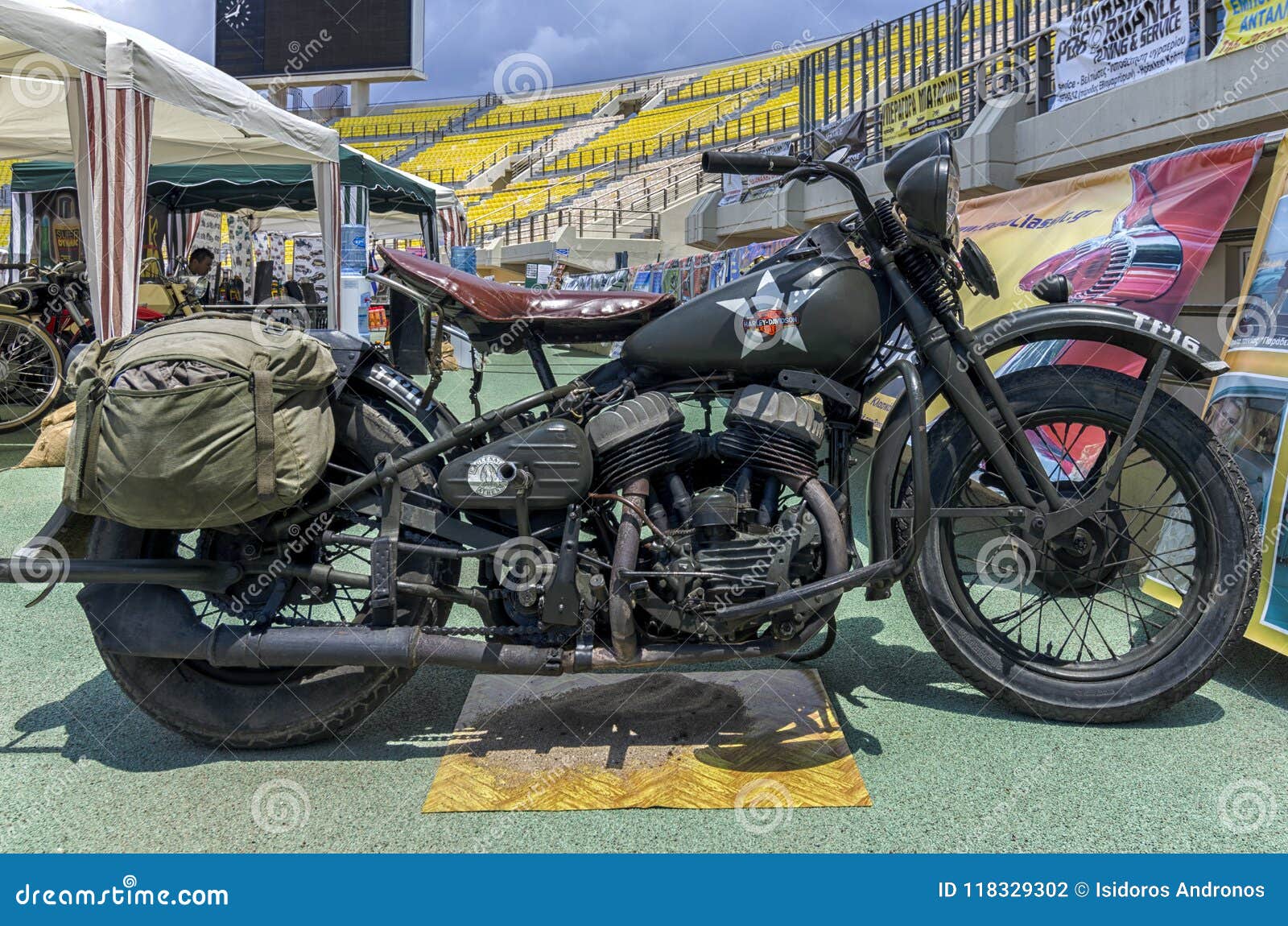 Old Military Style Harley Davidson Editorial Photography 