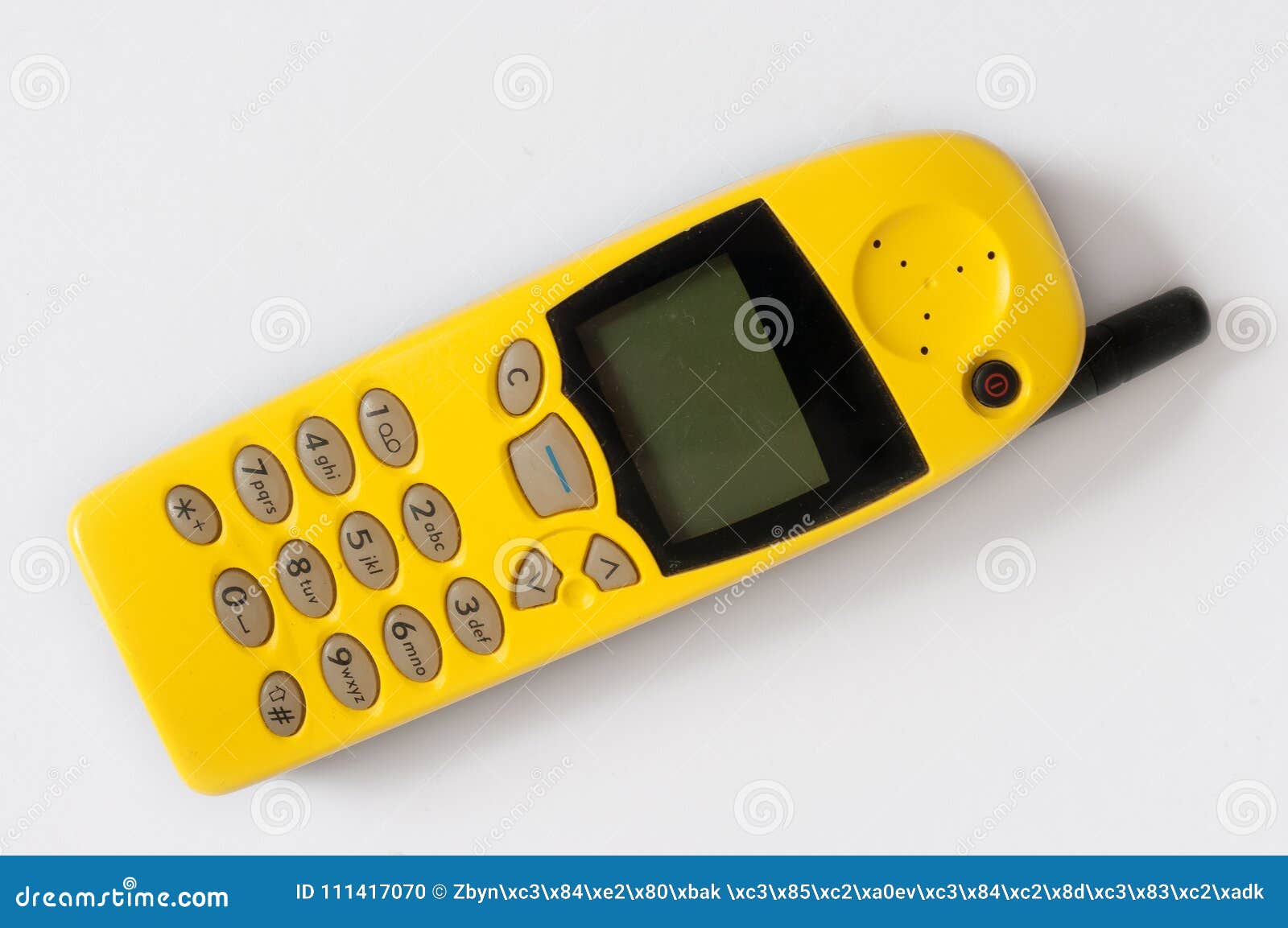 Old mobile phone. stock photo. Image of digit, button 111417070