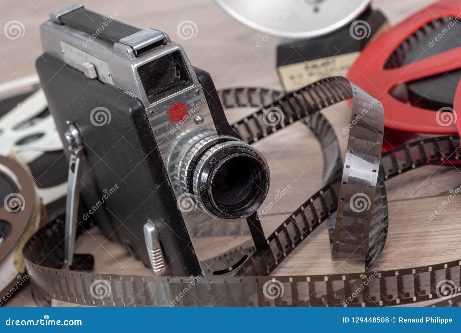 Old Movie Camera 16mm with Reels Films Stock Photo Image of cinema