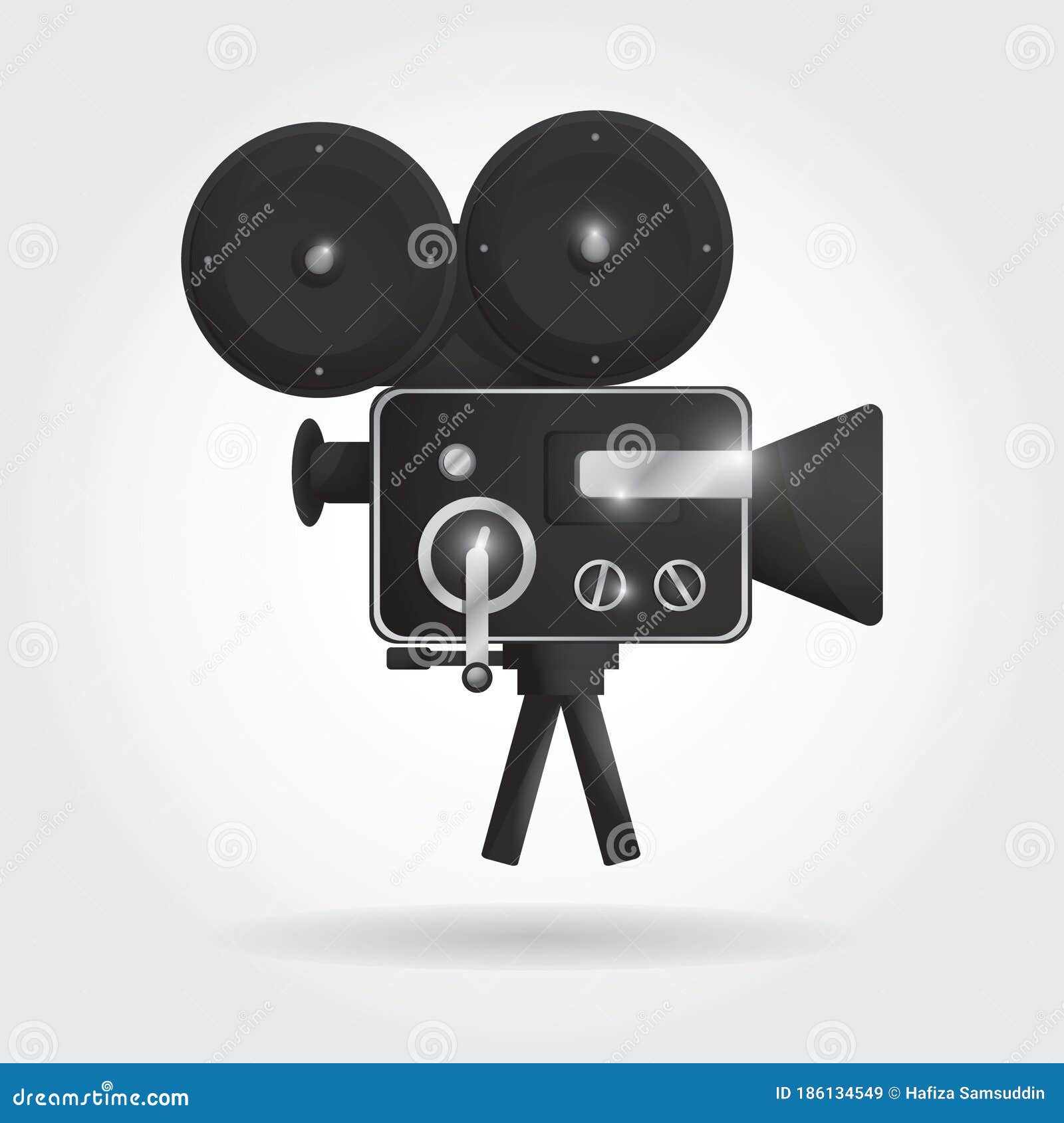 Old Movie Camera. Vector Illustration Decorative Design Stock