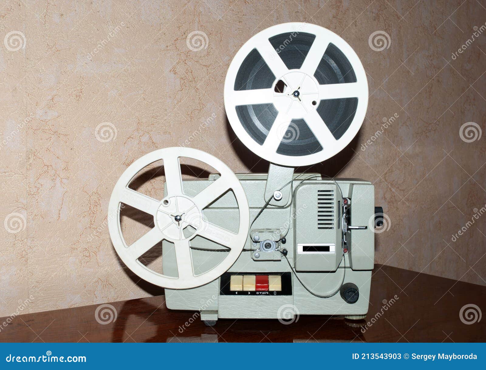 Old movie projector stock image. Image of motion, portable - 213543903