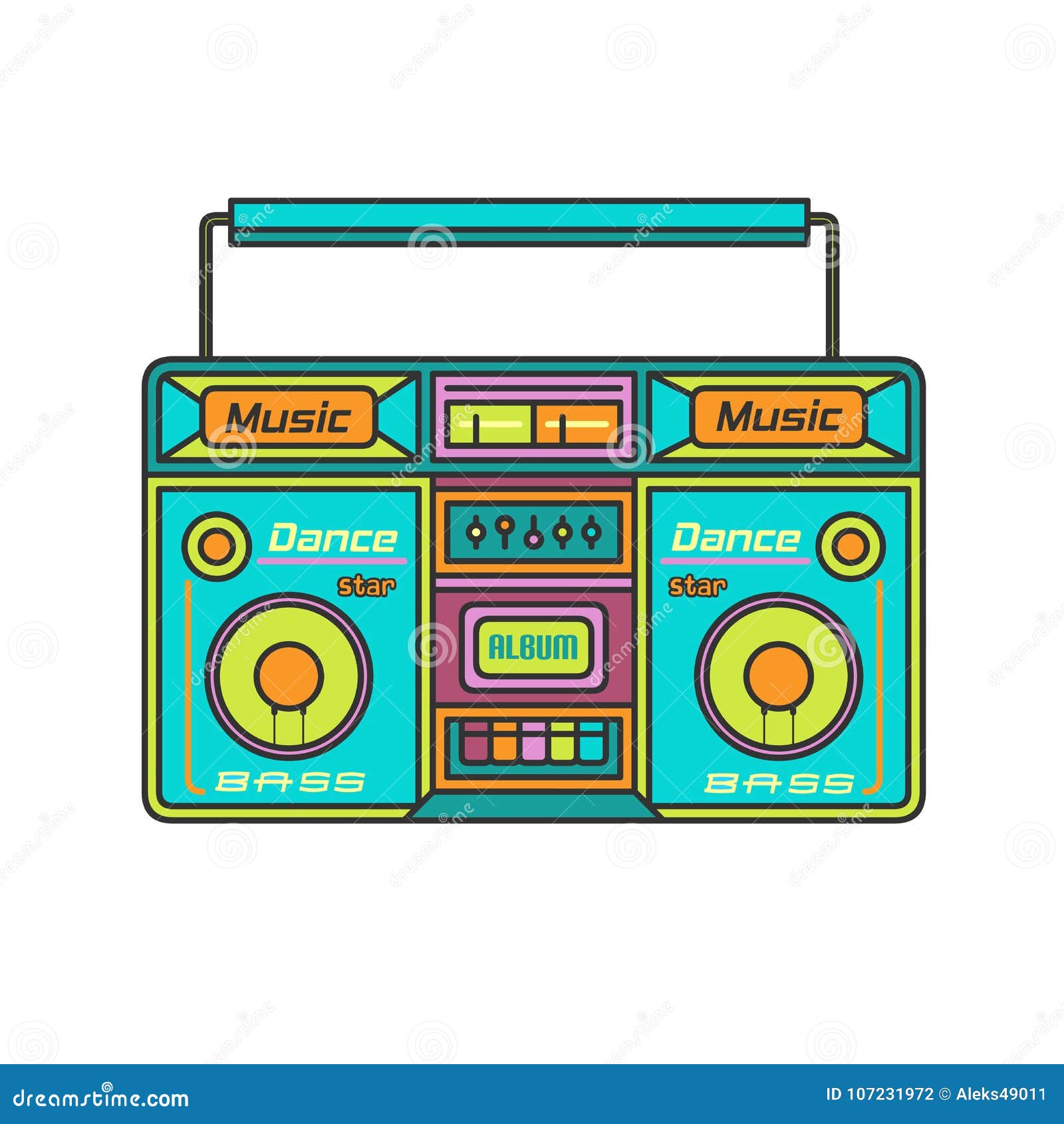 Old Multicolored Tape Recorder Stock Vector Illustration of rest