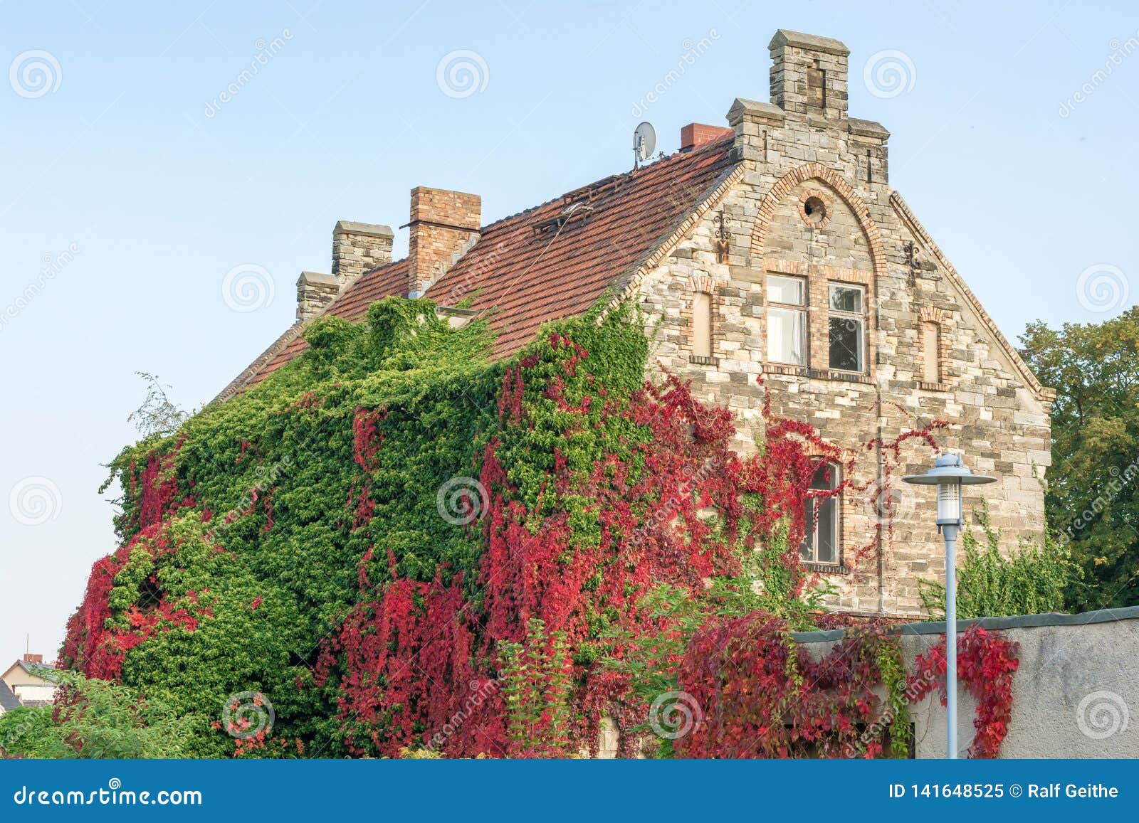 Very Old House with Beautiful Overgrown Facade As Part of Nature Stock ...