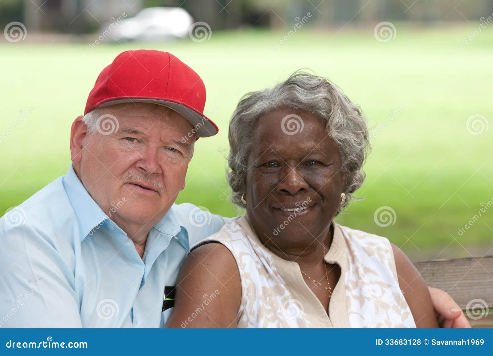 old multiracial couple in love
