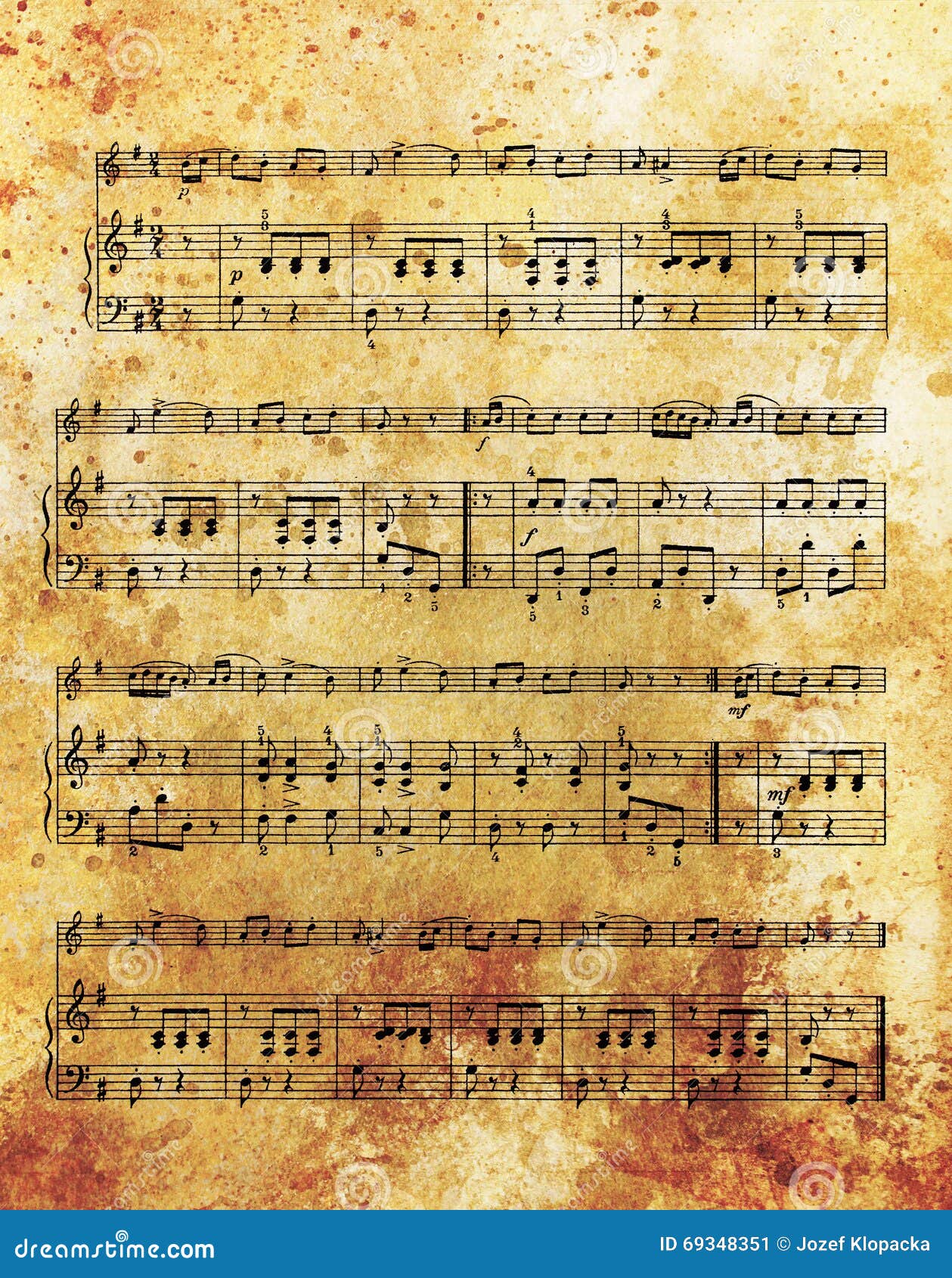 Old Music Note And Vintage Effect Musical Background Old Music Note And Vintage Effect Musical Background