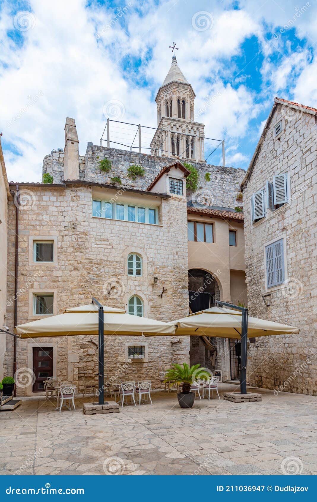 Old Narrow Street in the Old Town of Split, Croatia Editorial
