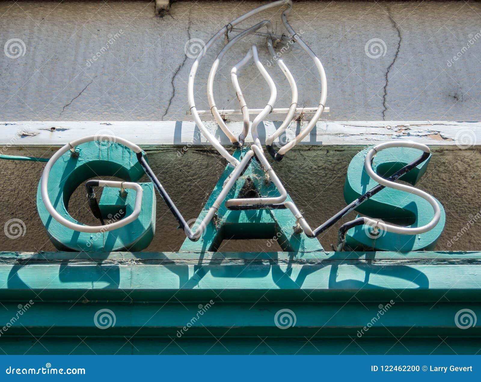 Old neon sign, gas stock photo. Image of downtown, petroleum 122462200