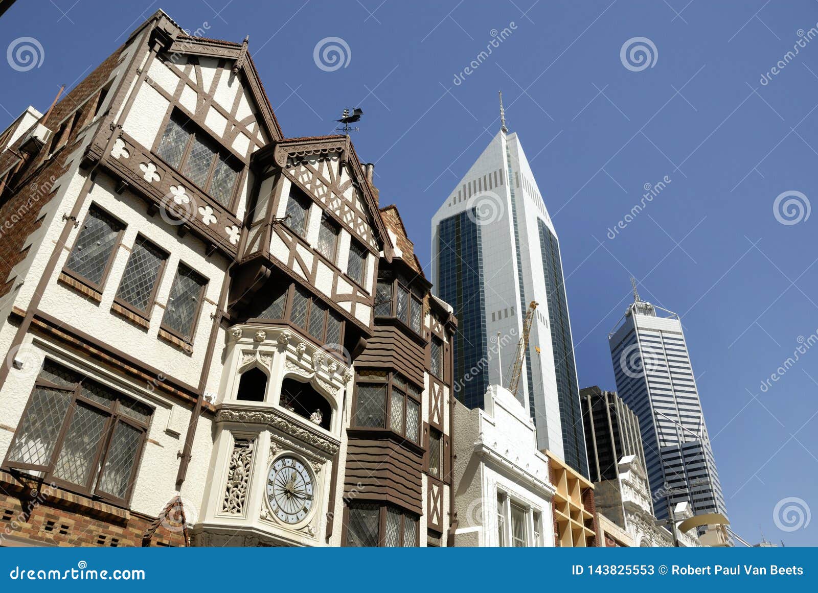 old and new buildings in downtown perth