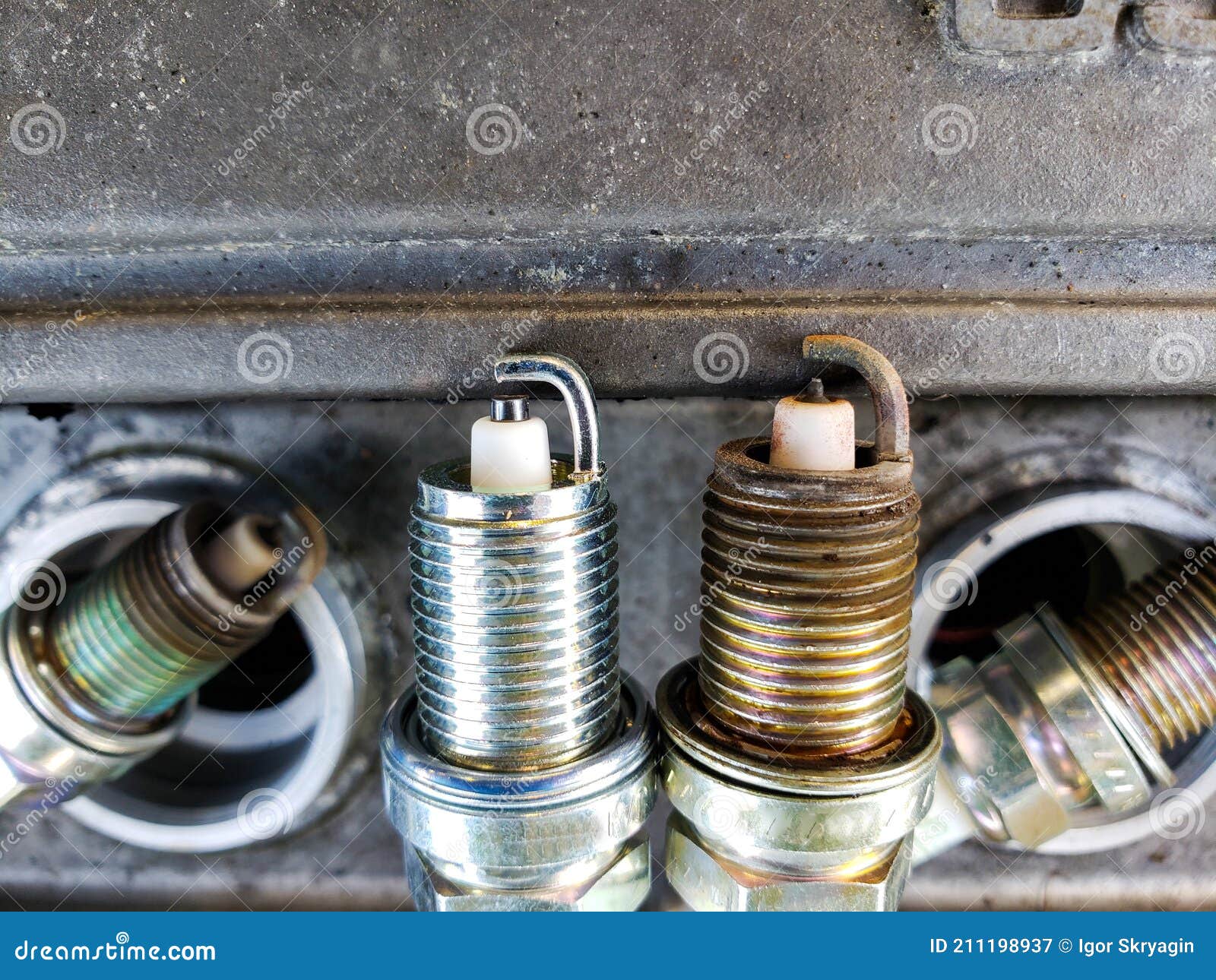 Old and new car candles stock image. Image of garage 211198937