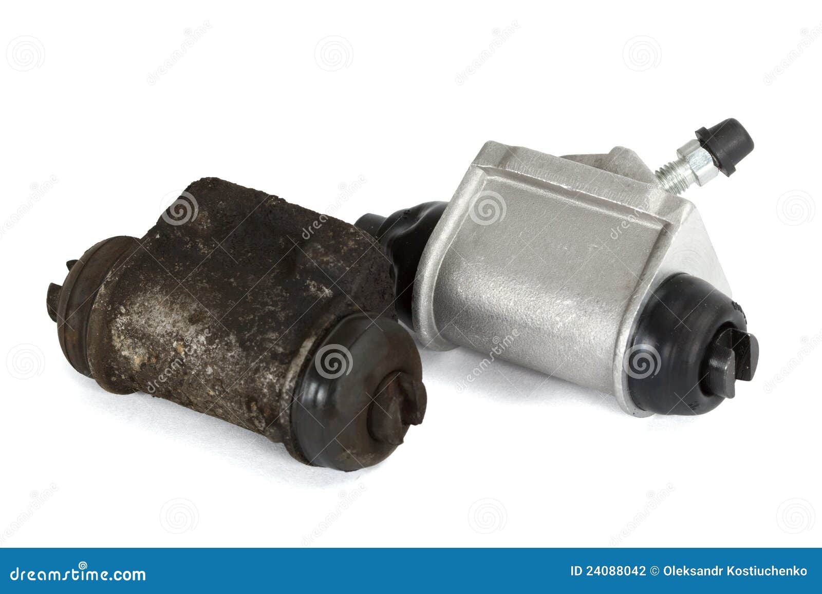 Old and New Hydraulic Cylinders Brake () Stock Photo Image of steel