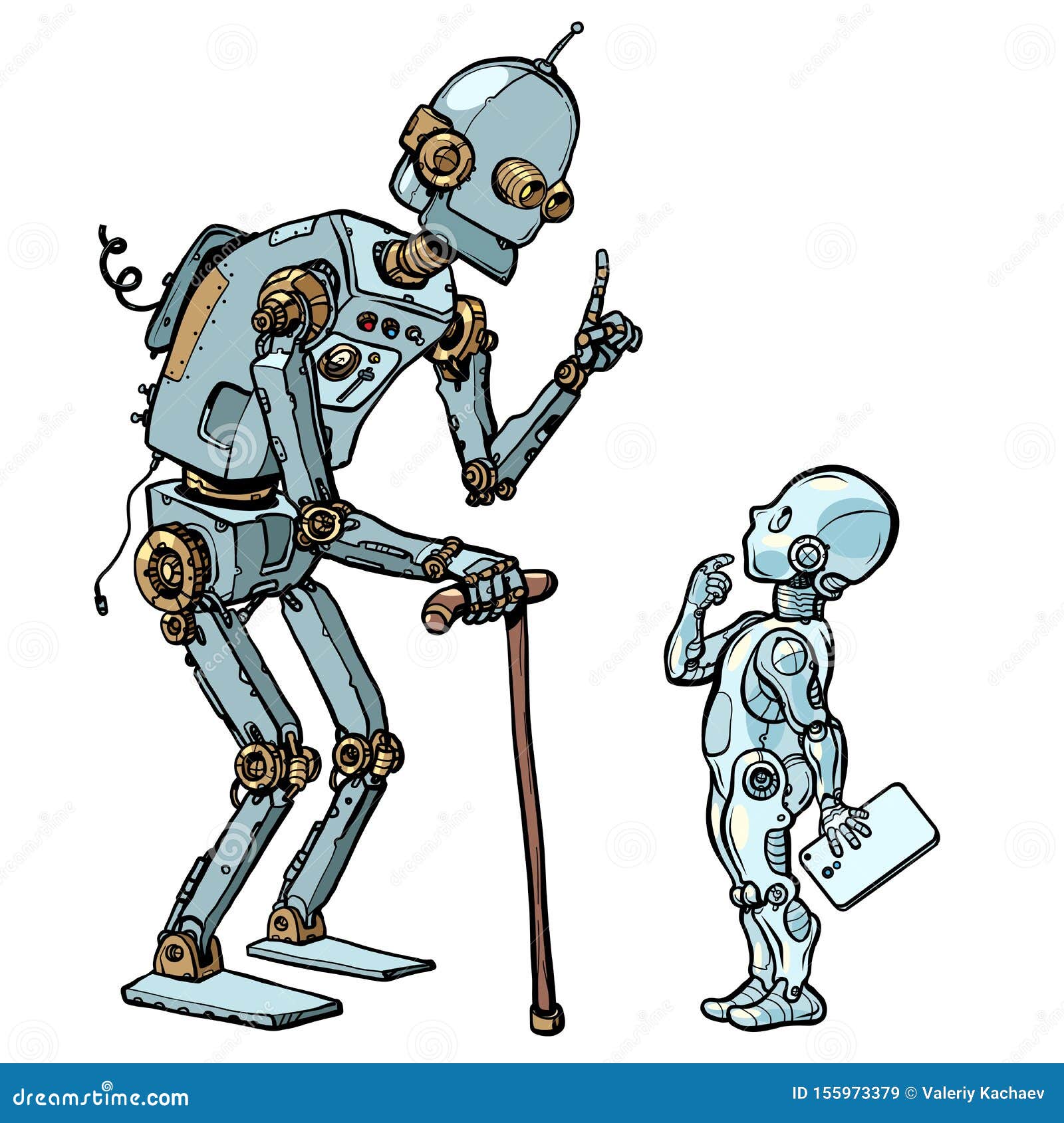 Old and new robot stock vector. Illustration of future - 155973379 Old and new robot stock vector. Illustration of future - 155973379