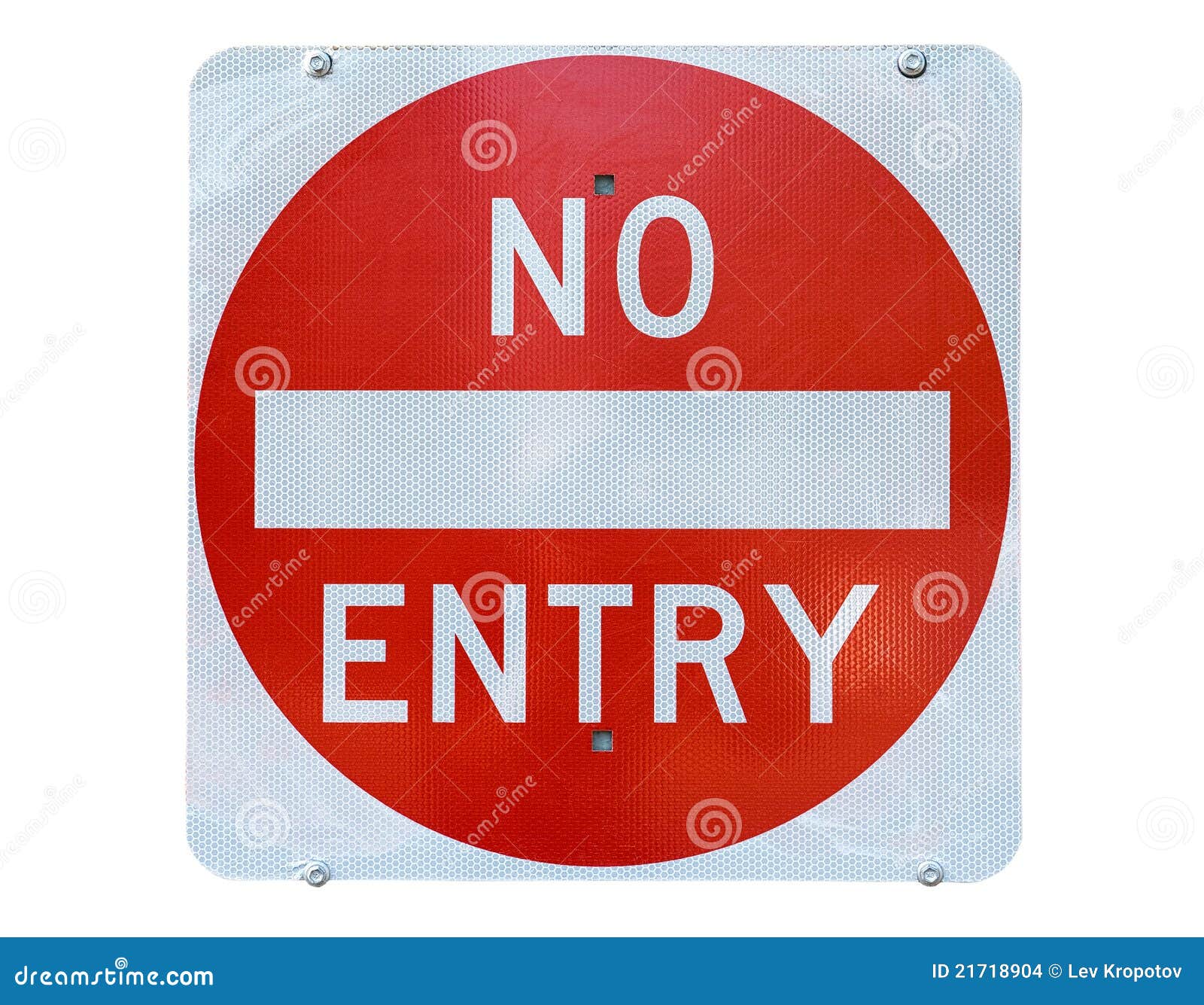 Red No Entry Traffic Sign On Metal Pole. Road Sign Royalty-Free Stock ...