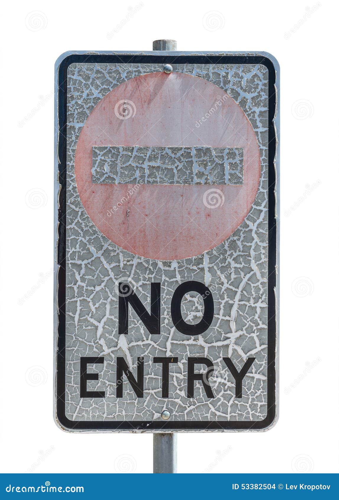 Red No Entry Traffic Sign On Metal Pole. Road Sign Royalty-Free Stock ...