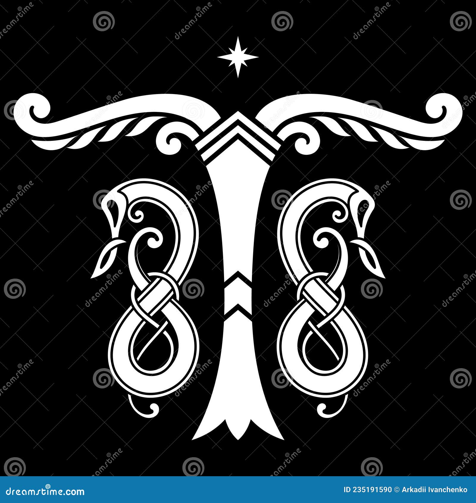 old norse . stylized image of the world tree - irminsul, from ancient european mythology