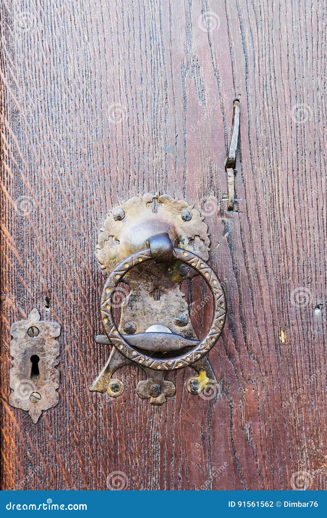 Old oak door with lock stock photo. Image of door, brown 91561562