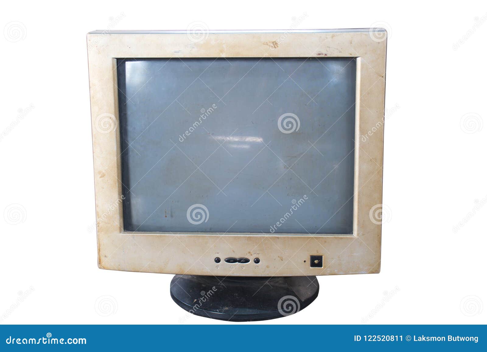 Old and obsolete computer. stock image. Image of glass 122520811
